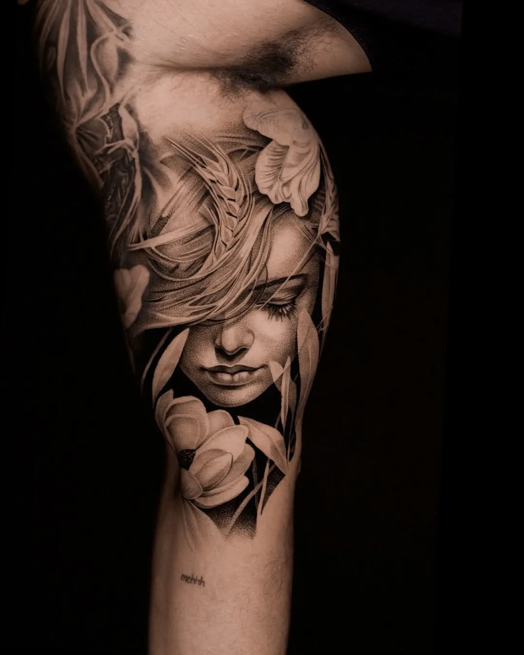 Woman with flowers